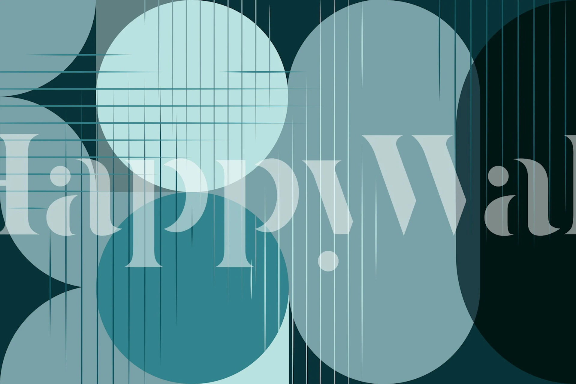 Geometric shapes in teal, light blue, and dark tones wallpaper