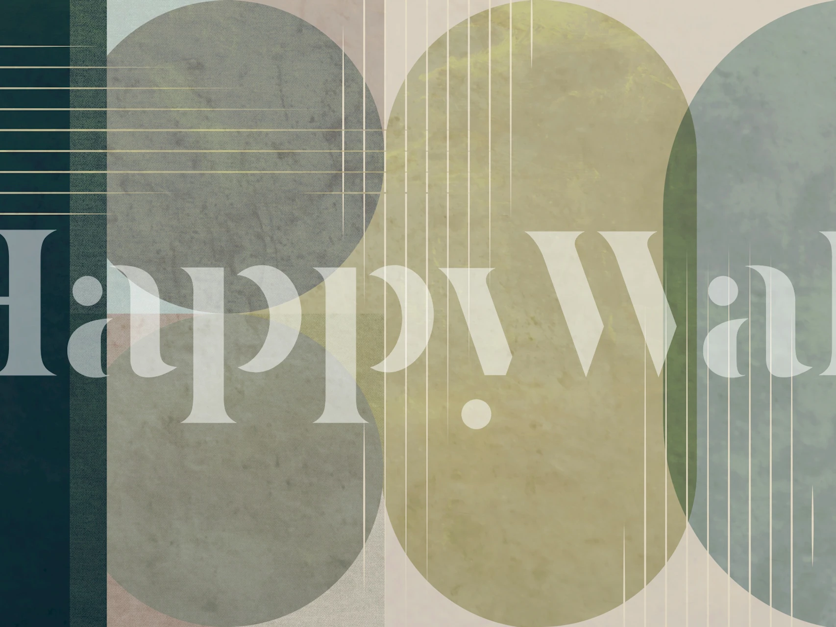 Minimalist geometric shapes wallpaper in a room