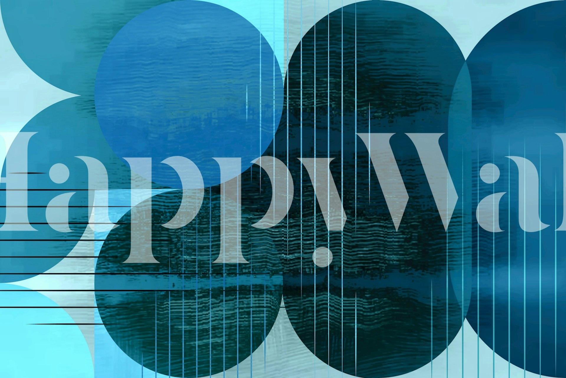 Abstract Azure Geometry behang in een kamer