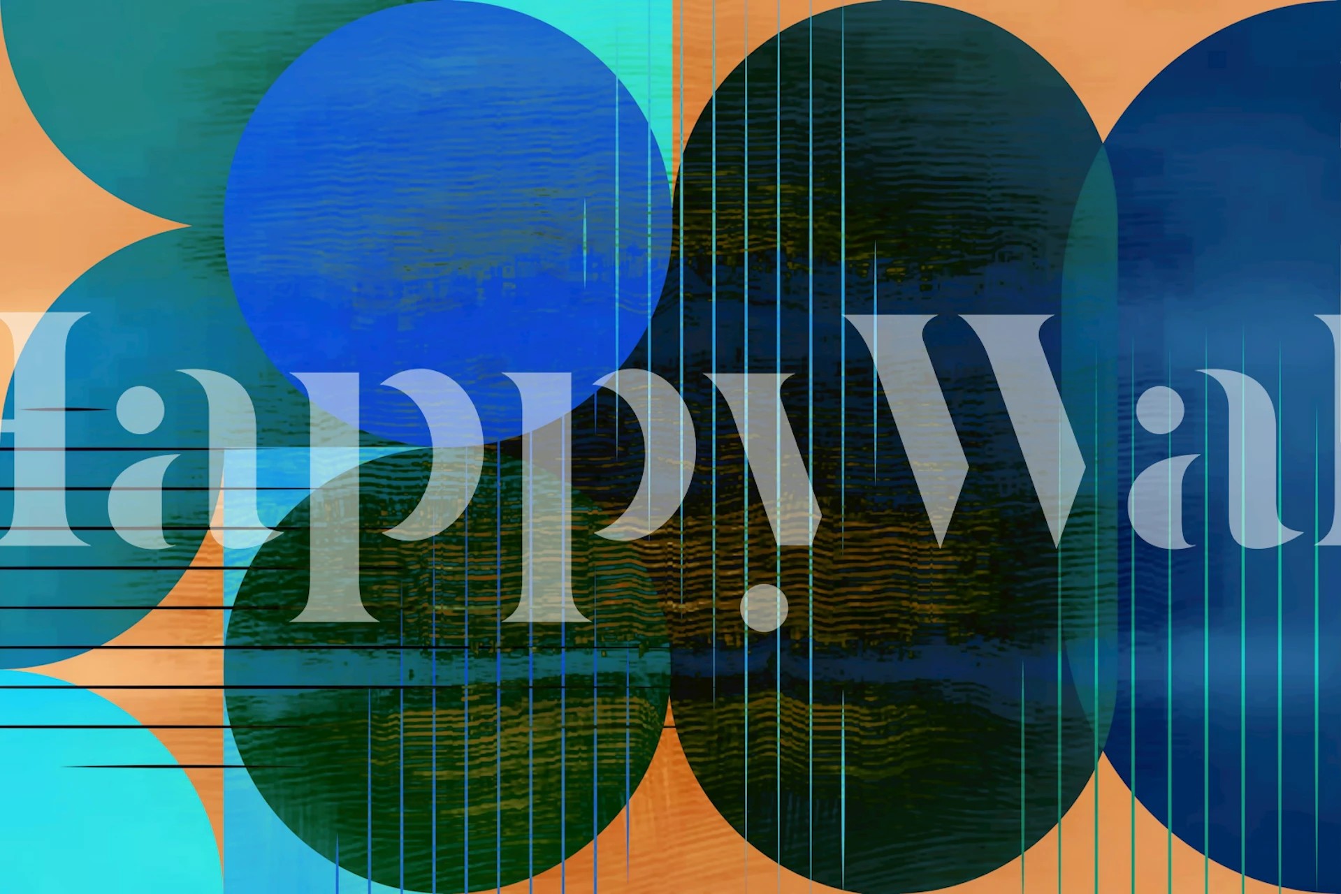 Modern Vintage Geometry wallpaper in a room