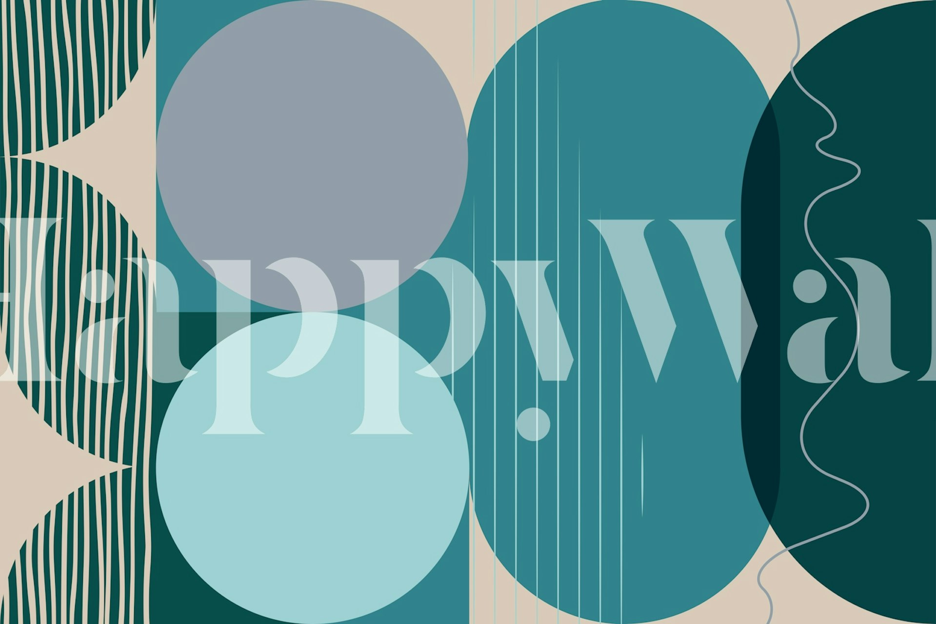 Tapeta Modern Geometric Abstract w pokoju