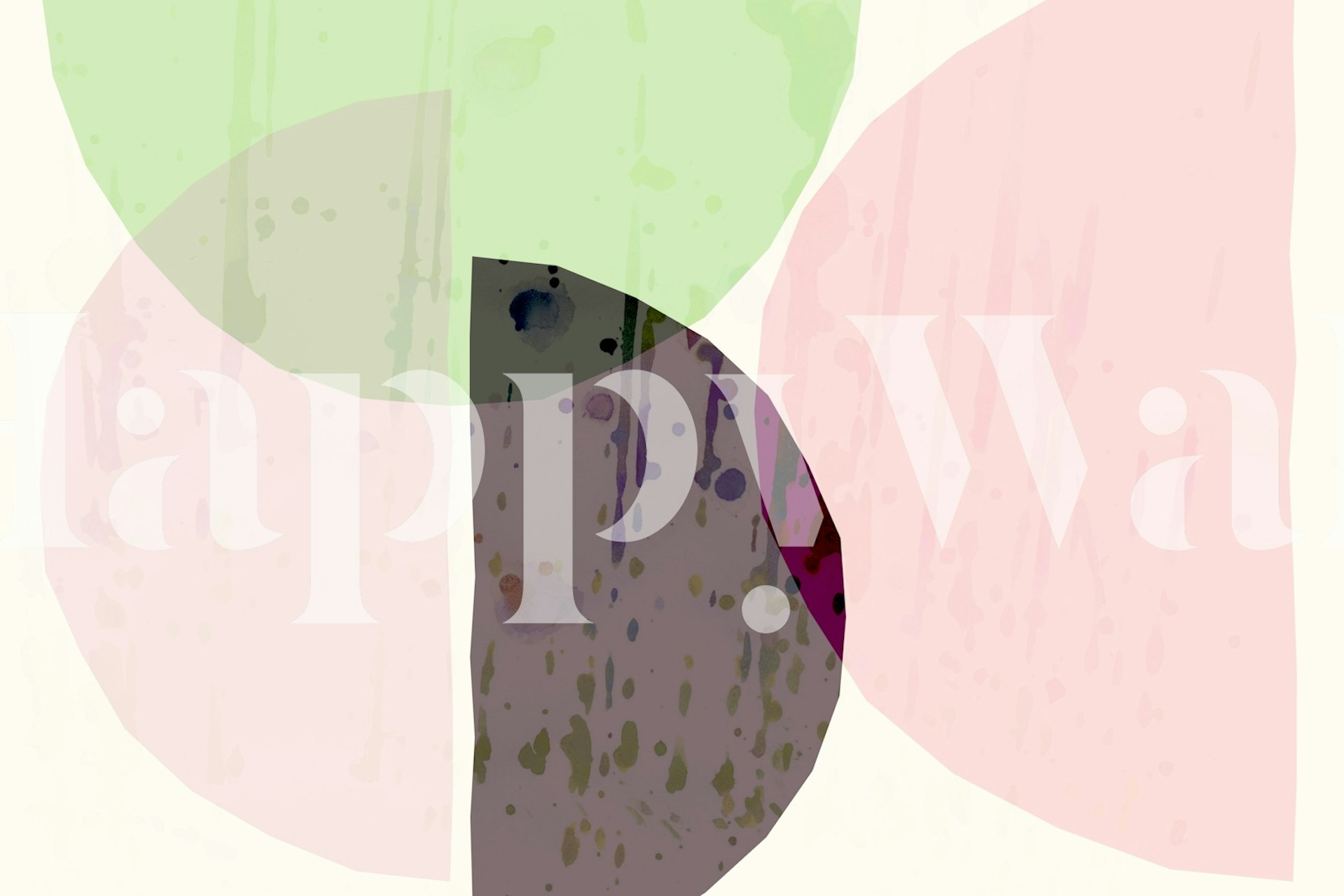 Multicolored geometric shapes in pastel colors on wallpaper