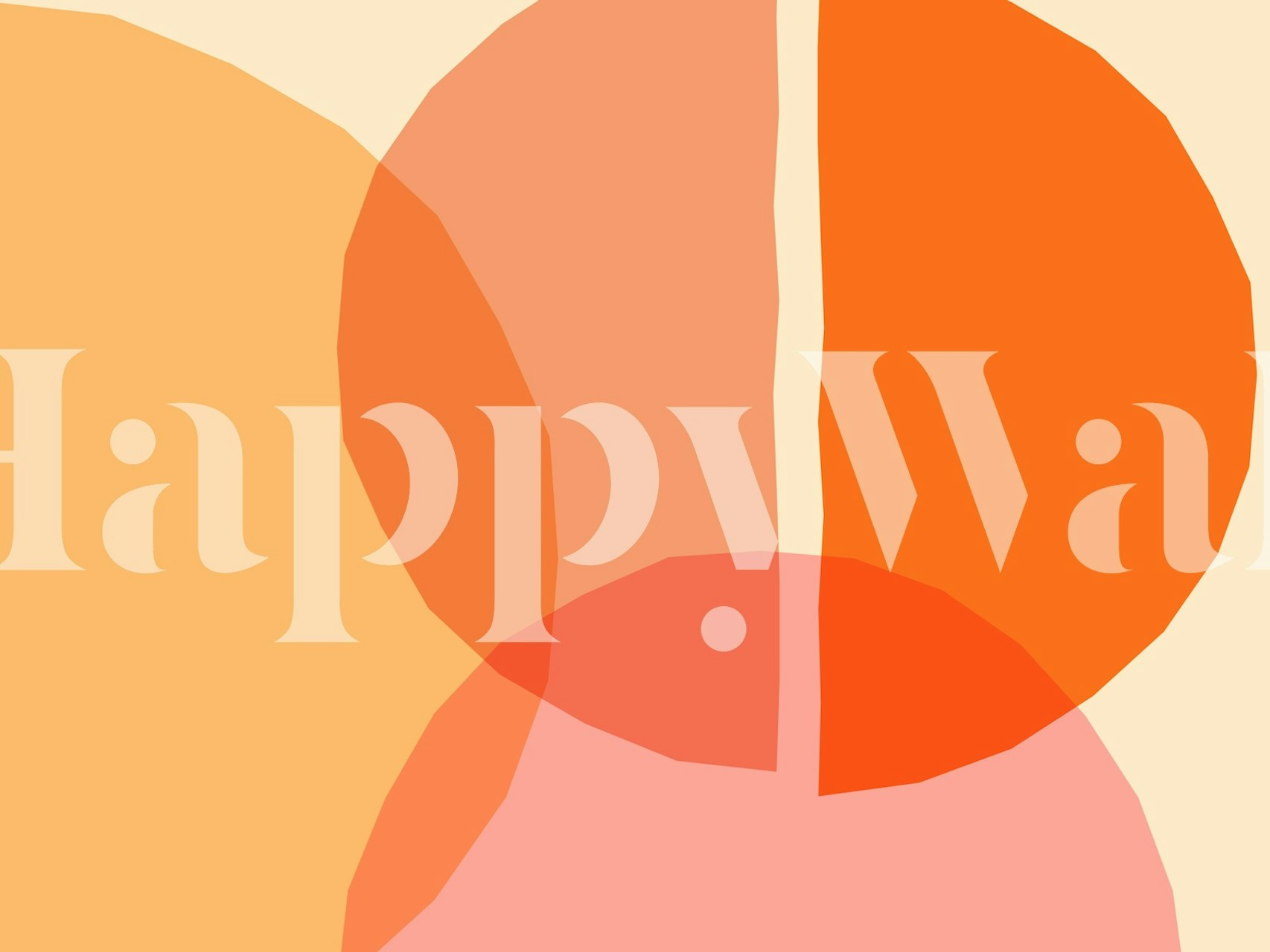 Sunset Geometry Shapes wallpaper in a room