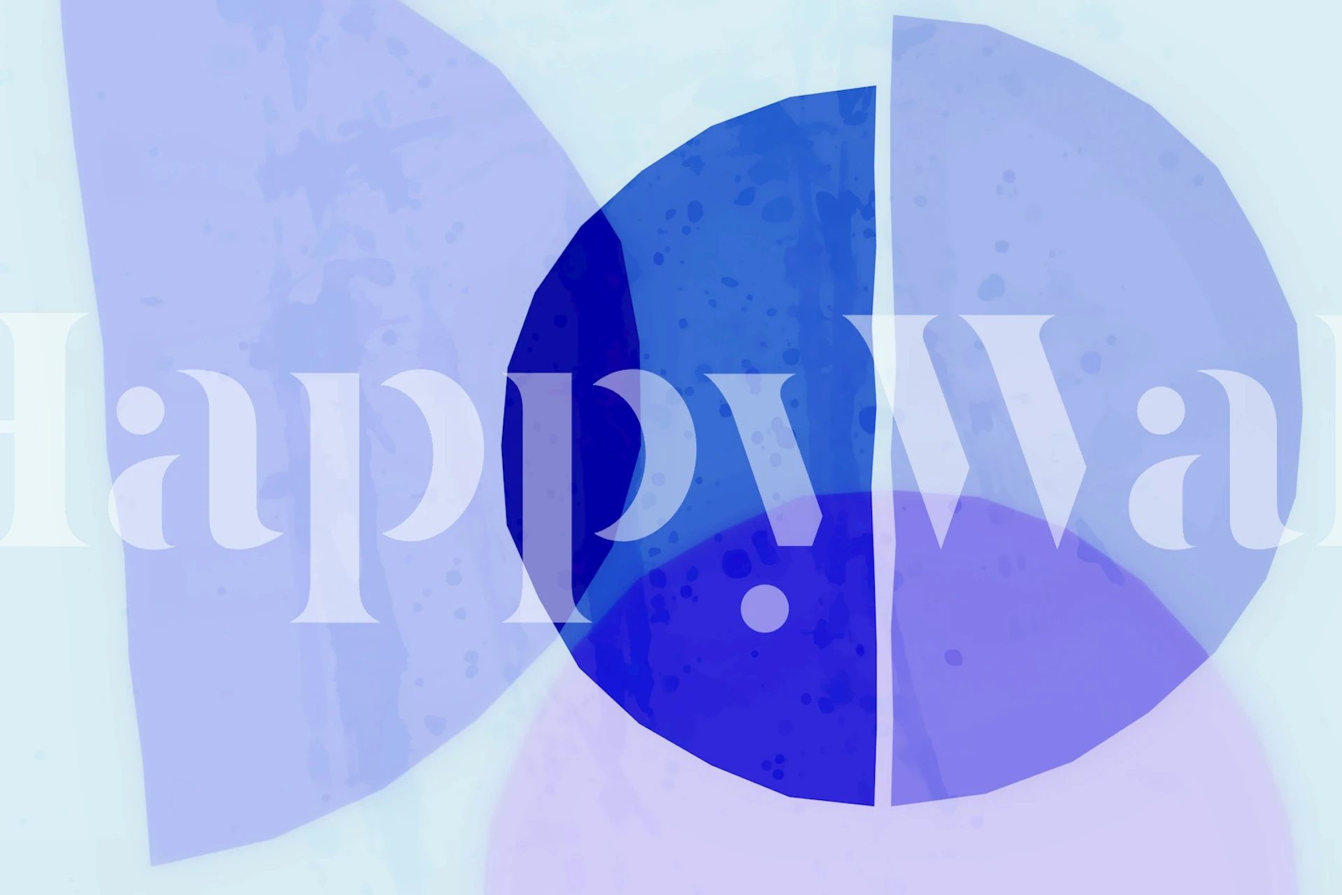 Abstract Blue Hues Minimalist behang in een kamer