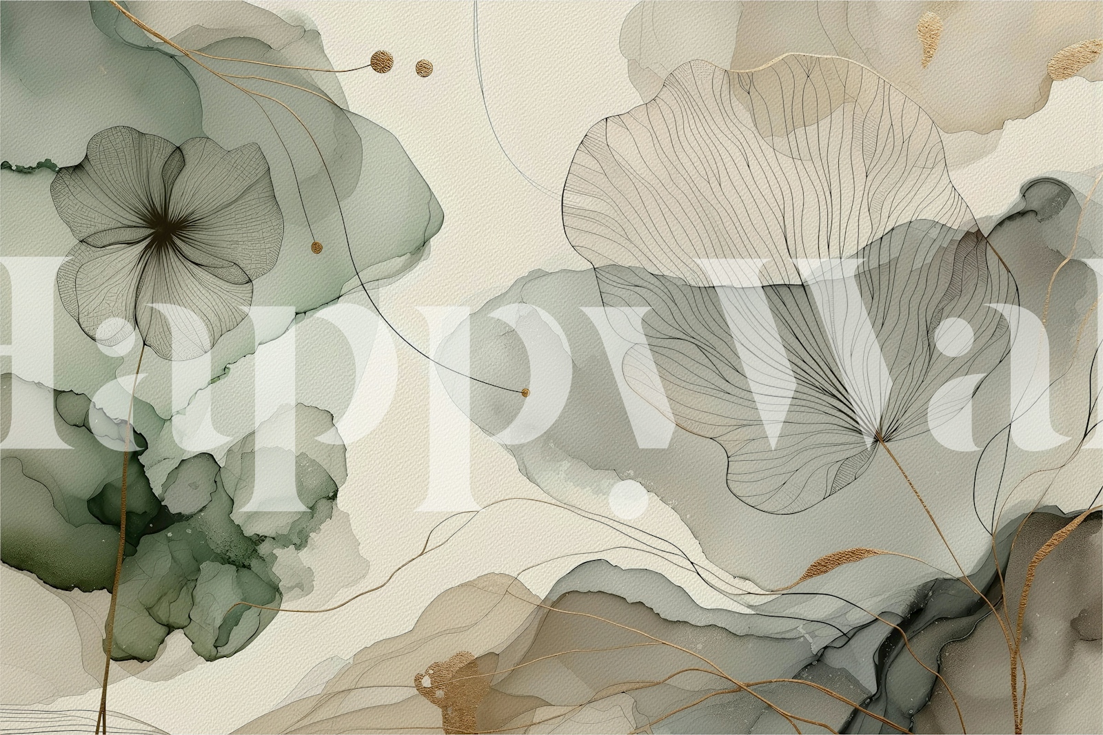 Papel de parede Whispering Sage Blossoms em um quarto