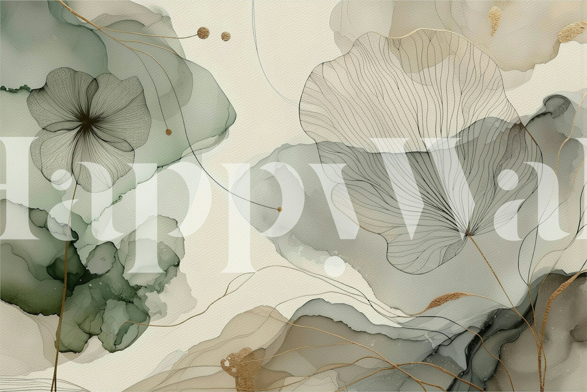 Whispering Sage Blossoms wallpaper in a room