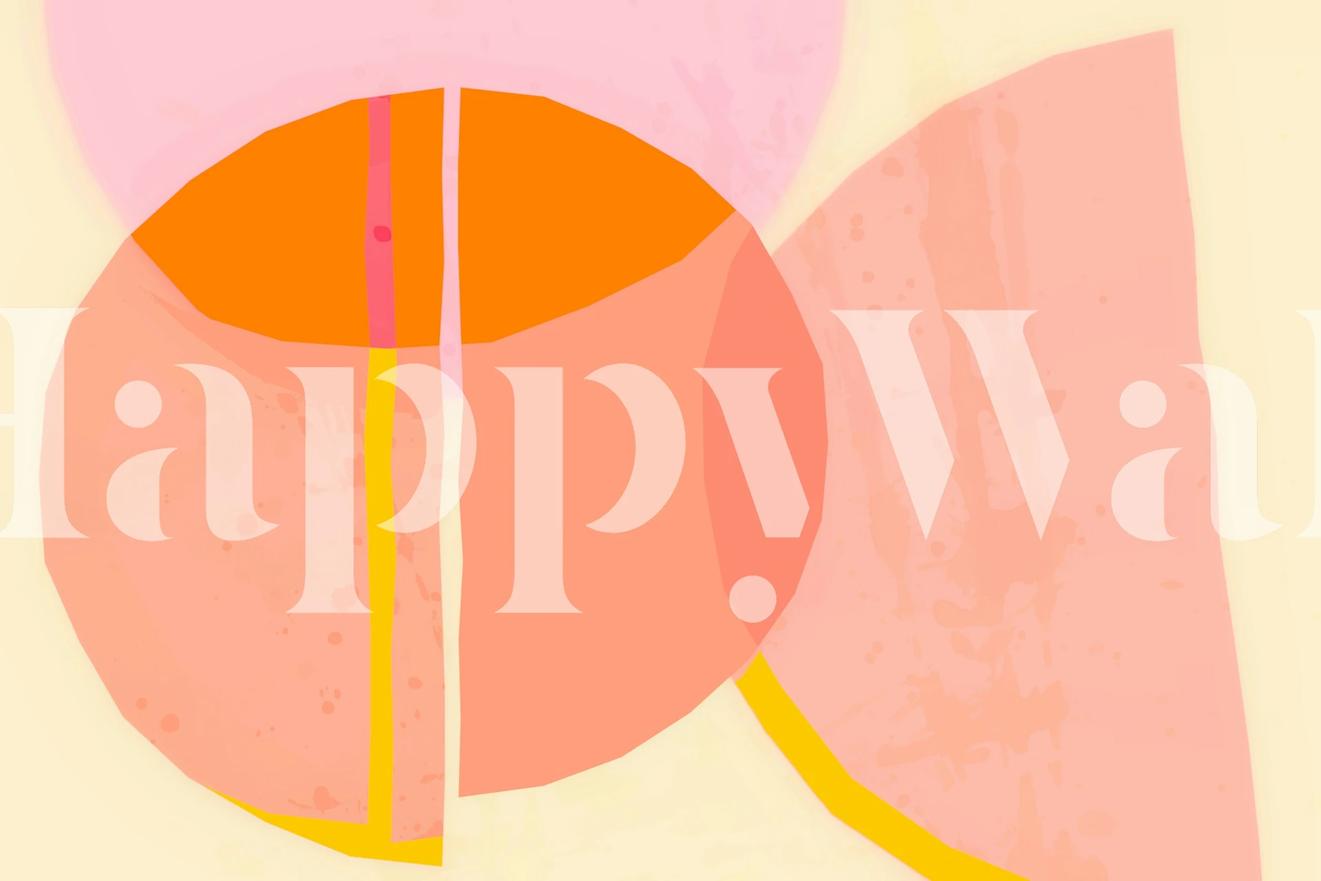 Carta da parati Rounded Geometry Pastels in una stanza