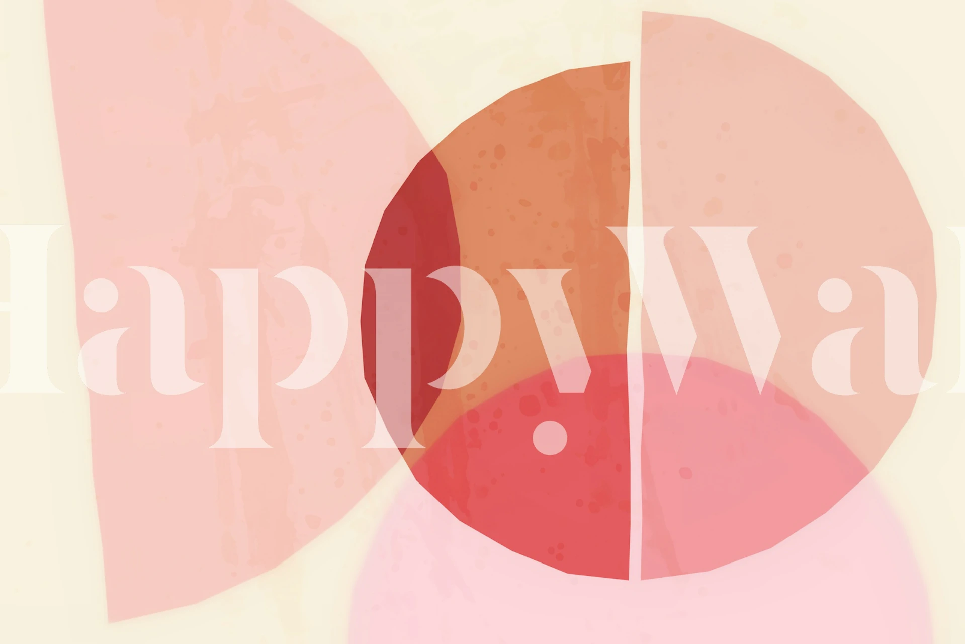 Soft pink geometric shapes with circular patterns wallpaper