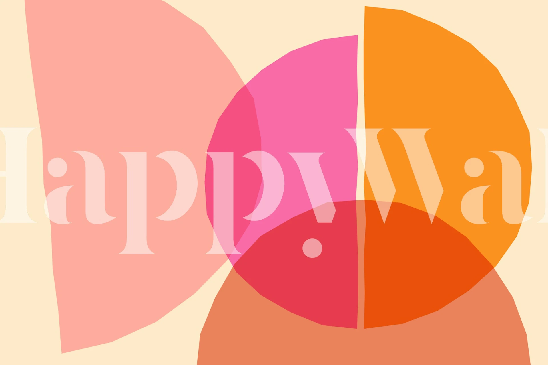 Colorful abstract shapes wallpaper in a room