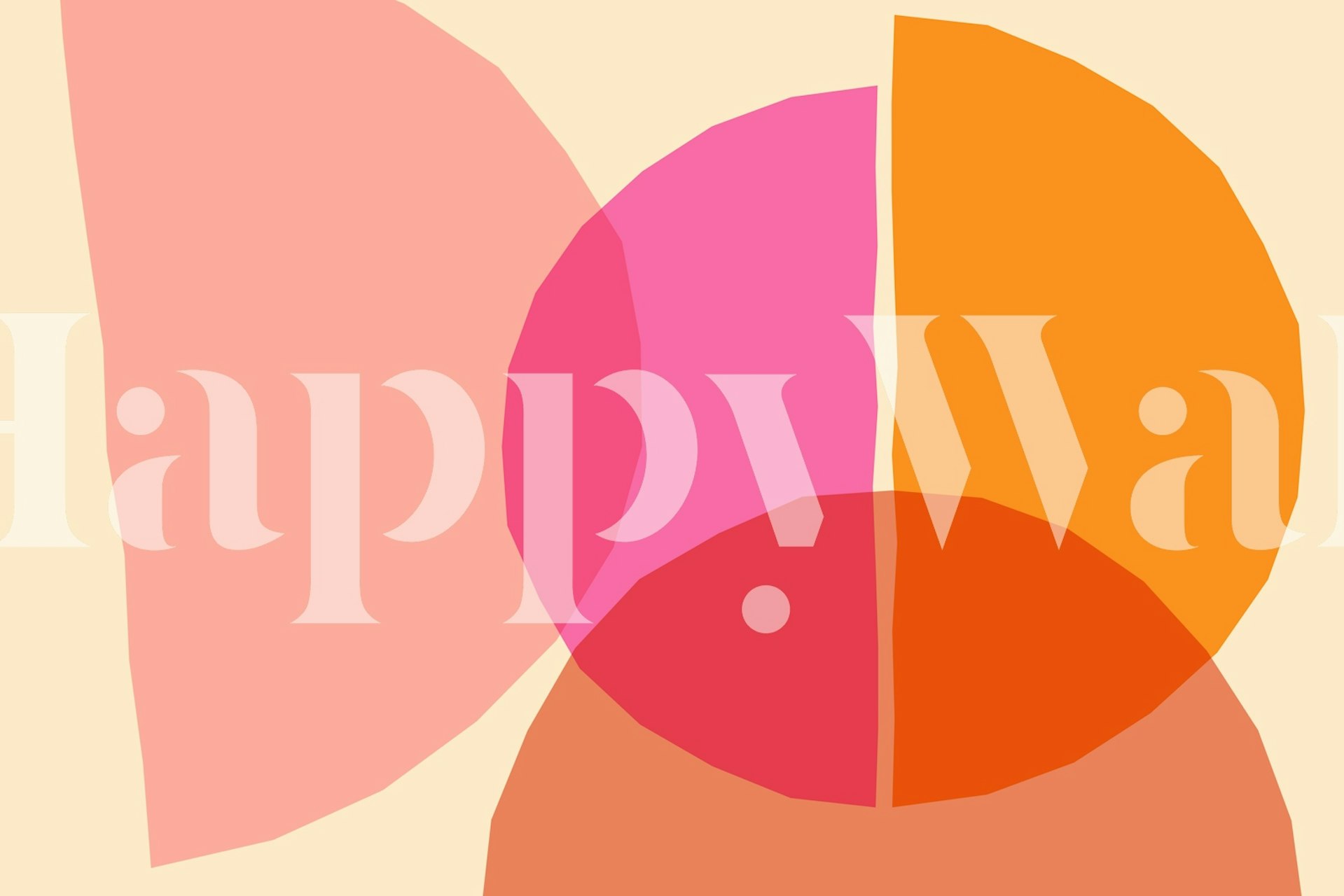 Värikkäitä abstrakte muotoja tapetti huoneessa