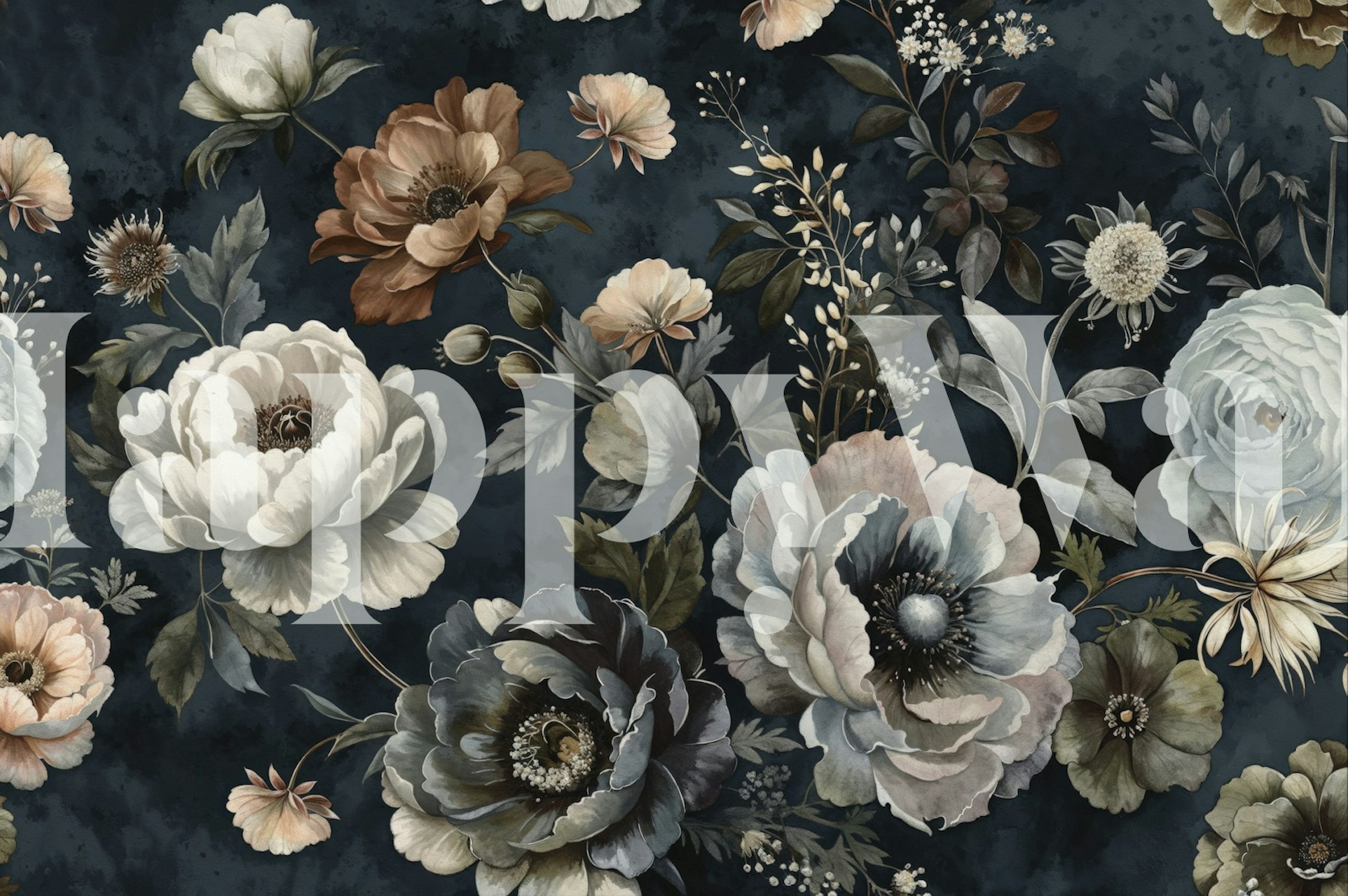 Victorian floral wallpaper design in a room