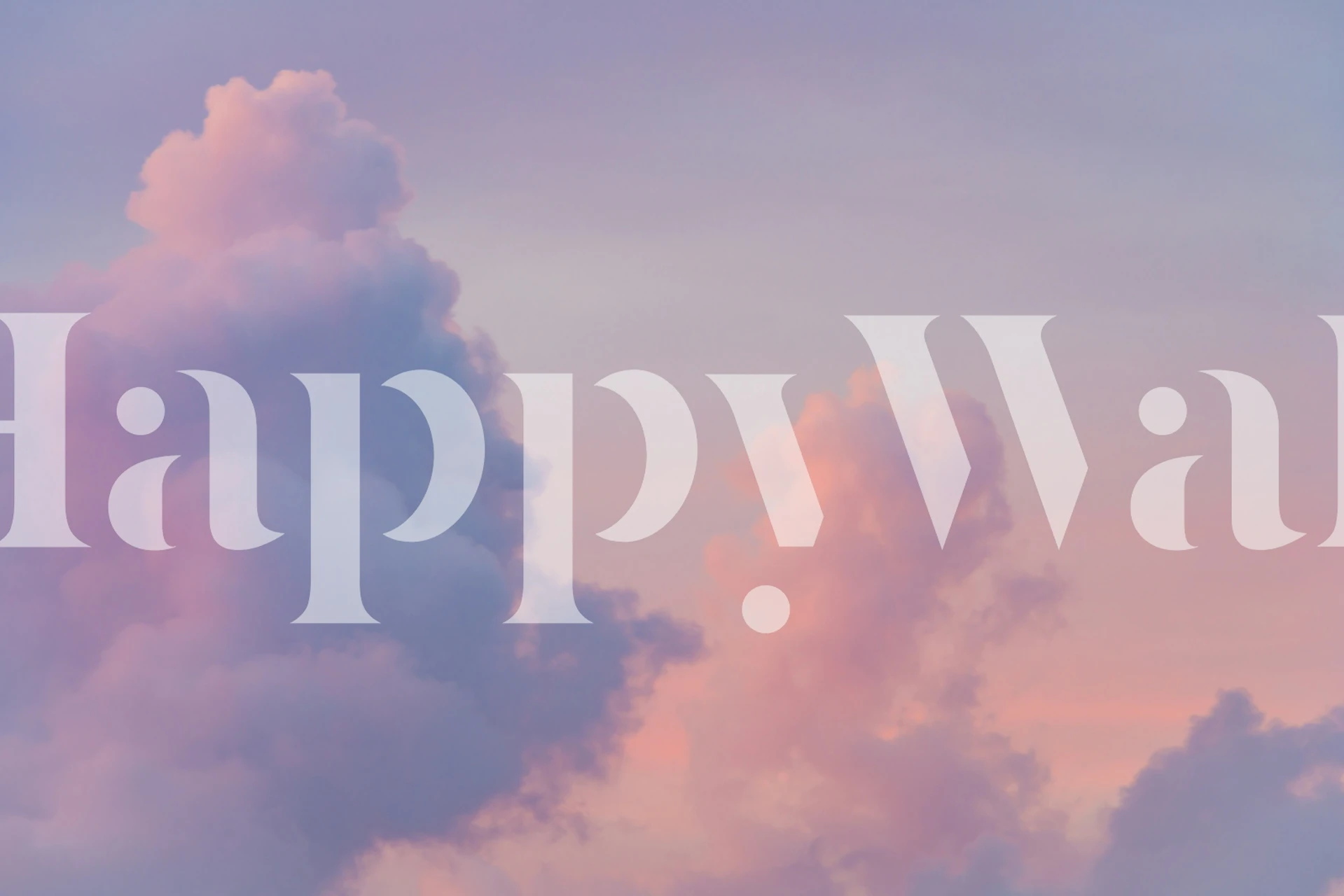 Fluffy clouds in pastel pink and purple tones wallpaper