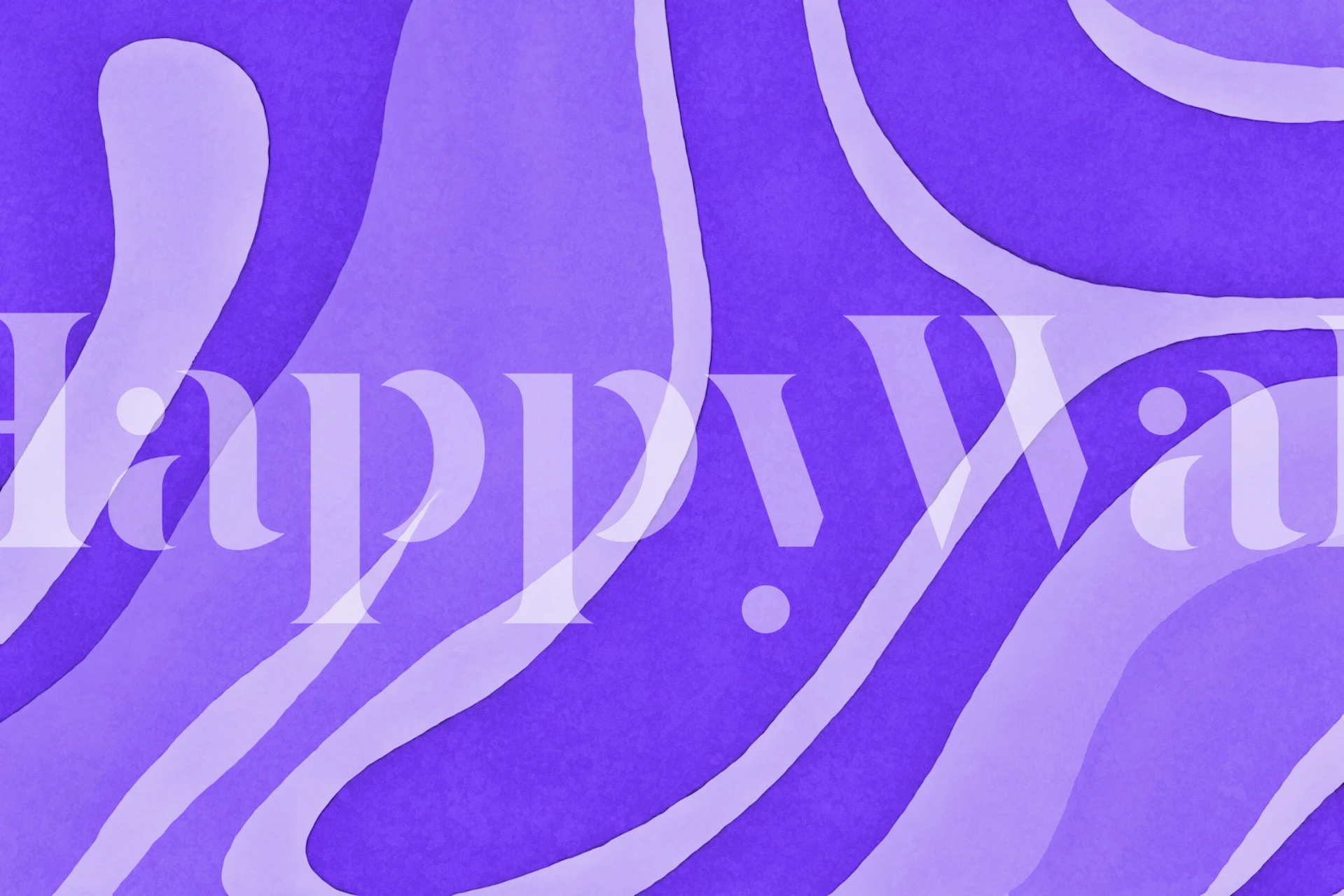 Contemporary violet waves wallpaper in a room