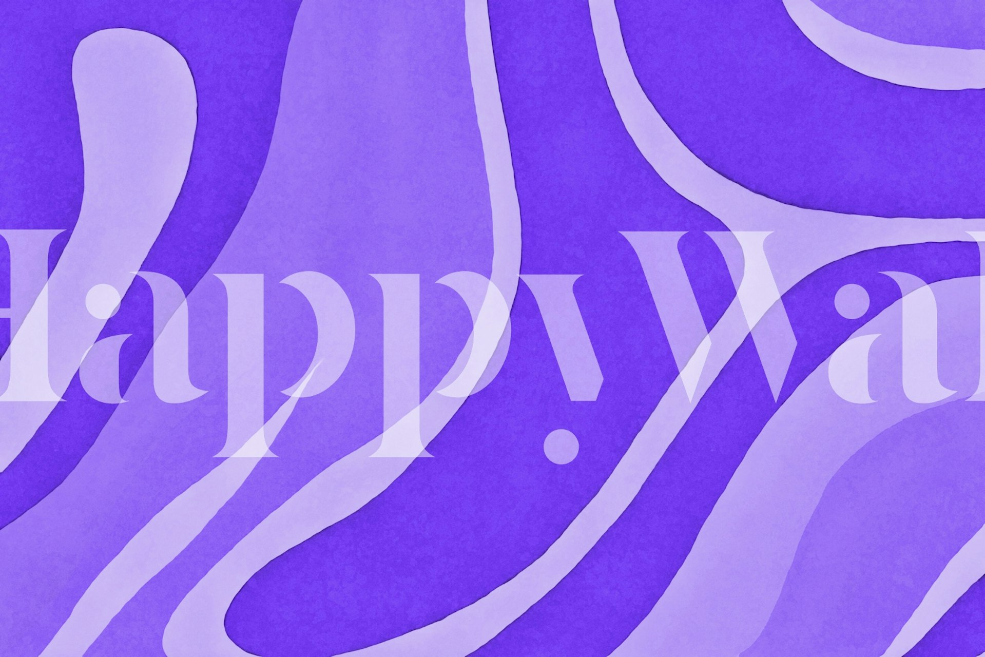 Contemporary violet waves wallpaper in a room