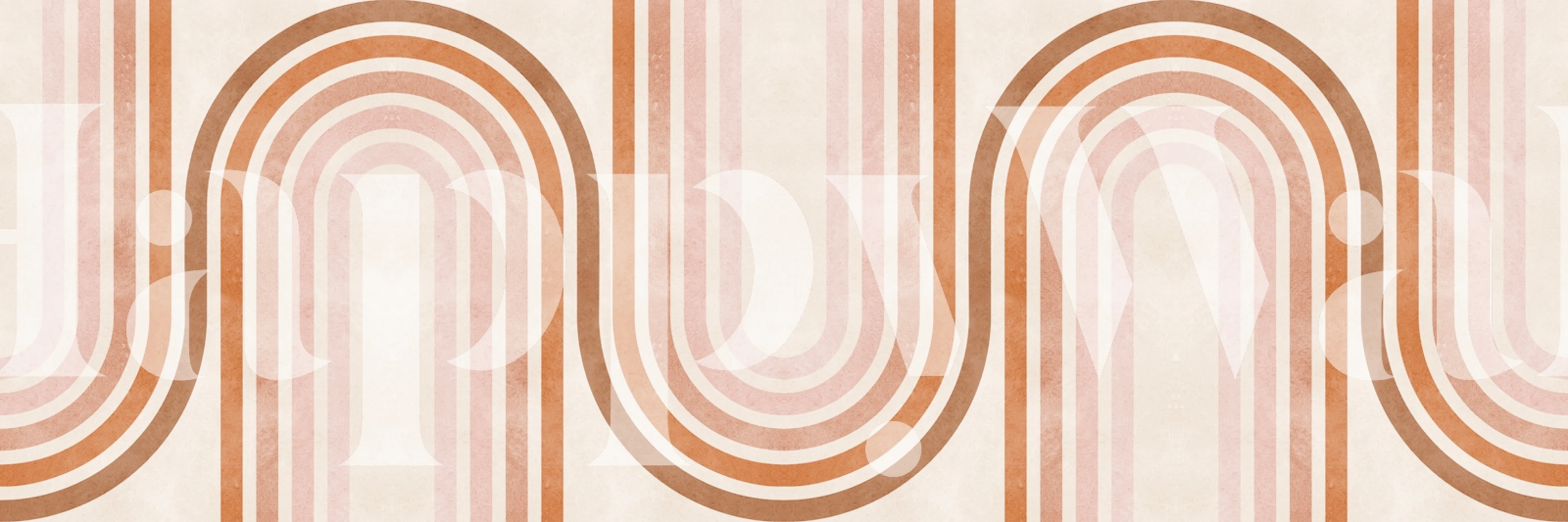 Modern geometric arch pattern in warm tones wallpaper
