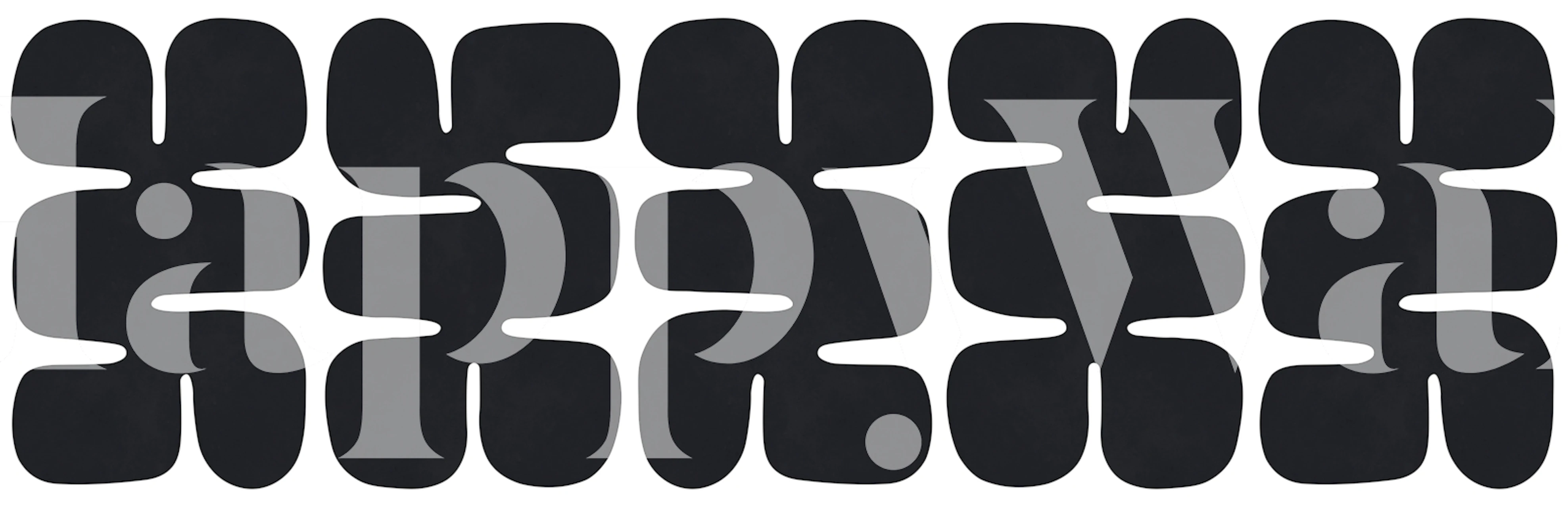 Black abstract shapes and blobs wallpaper design