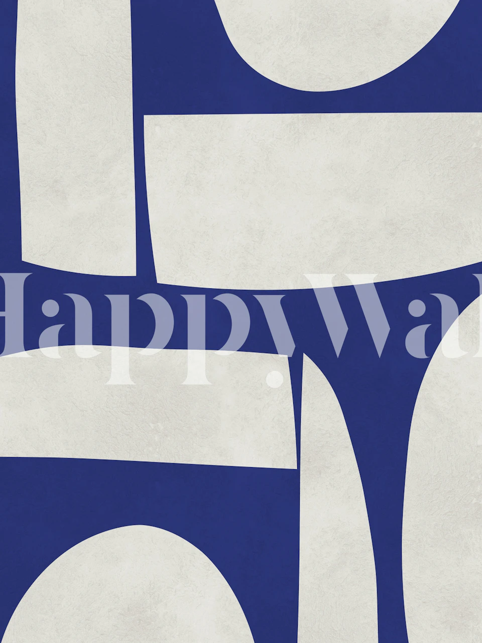 Papel de parede Blue Abstract Shapes Decor em um quarto