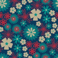 Secret Garden Floral Botanical Turquoise Navy papel de parede