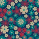 Secret Garden Floral Botanical Turquoise Navy