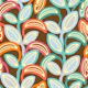 Leaf Laugh Love Groovy Retro Leaves Vintage