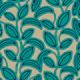 Leaf Laugh Love Groovy Retro Leaves Turquoise