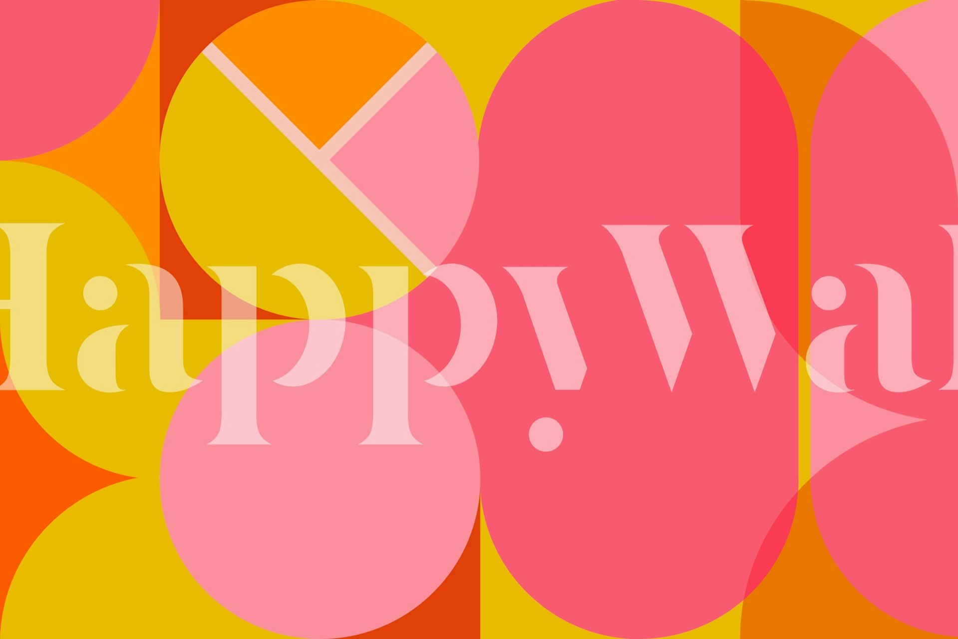 Vibrant geometric mid-century Tapete in einem Raum