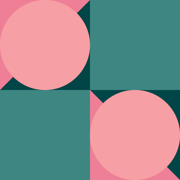 Modern Retro Pink and Teal Geometric Pattern