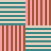 Retro Teal Pink Striped Geometric Pattern tapete