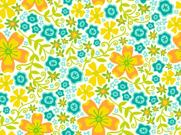 Boho Floral Retro Summer Botanical White