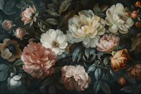 Elegant Moody Baroque Bloom Enchantment behang