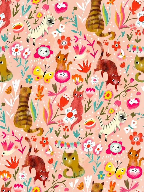 Playful cats in the garden