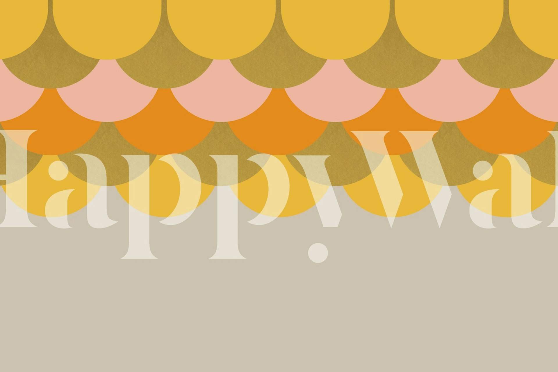Colorful retro scales pattern in yellow, orange, and pink wallpaper