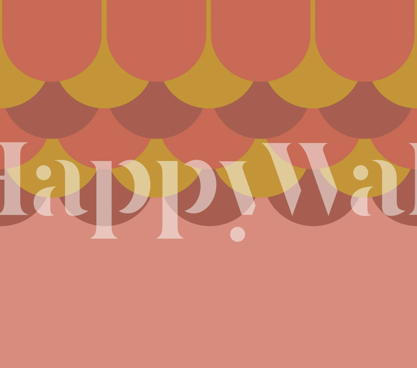 Golden geometric scales pattern wallpaper in yellow and brown tones