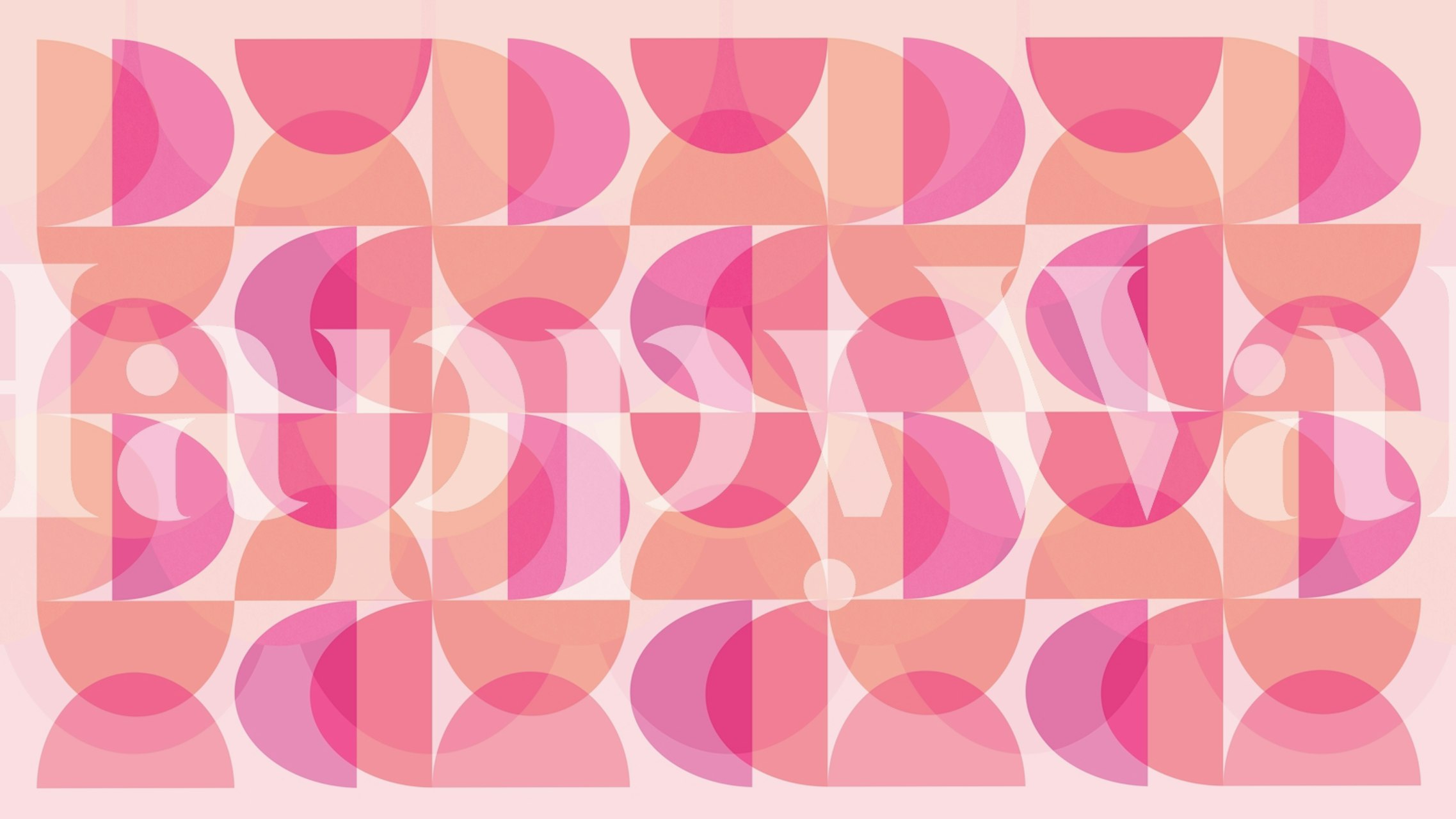 Geometric semicircles in shades of pink and blush wallpaper