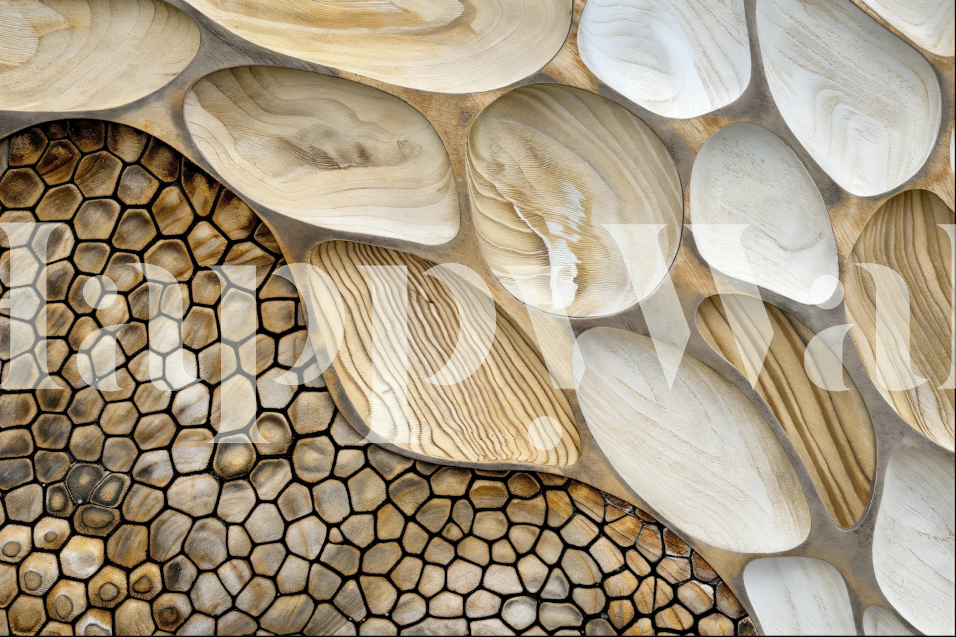 Rustic Harmony Cozy Wood Mix behang in een kamer