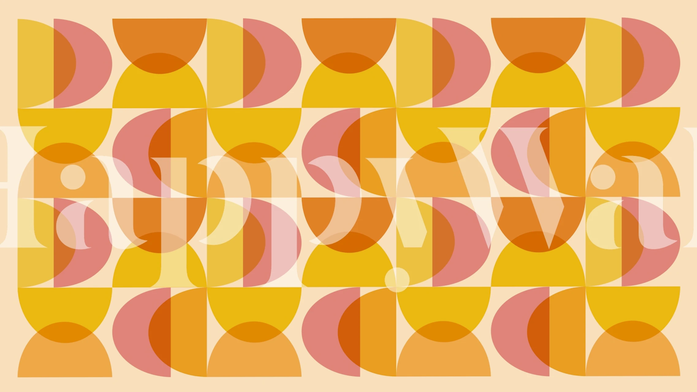 Geometric shapes in warm yellows and pinks Retro wallpaper