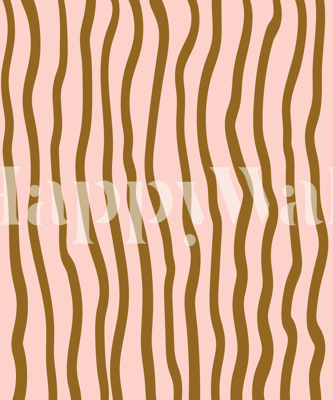 Cream and beige wavy stripes wallpaper design