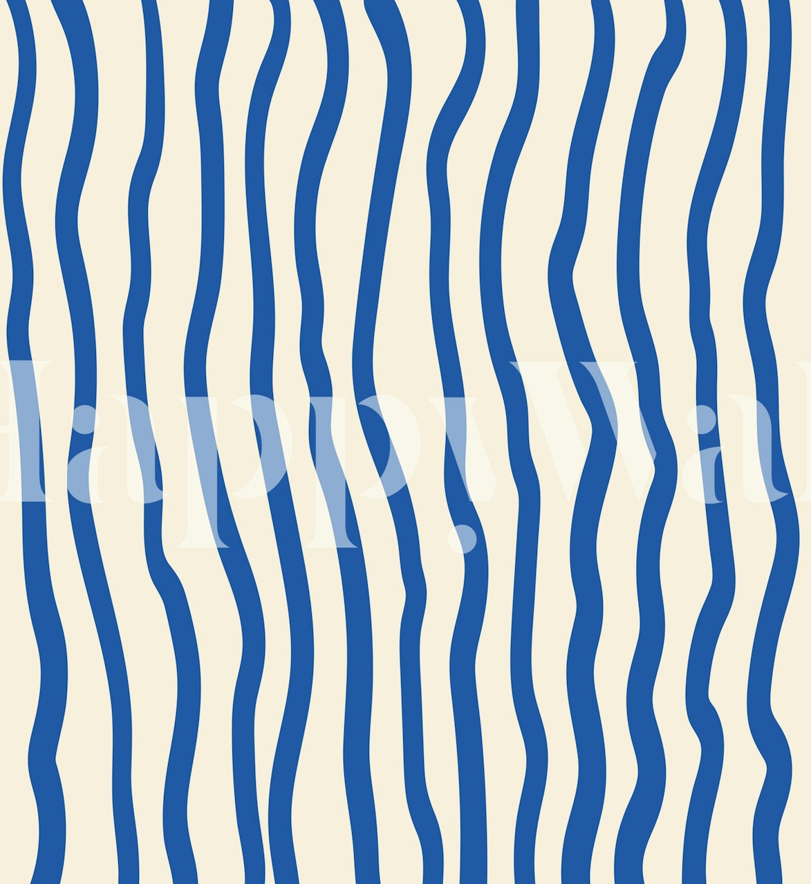 Papel tapiz Blue Serenity Stripes en una habitación