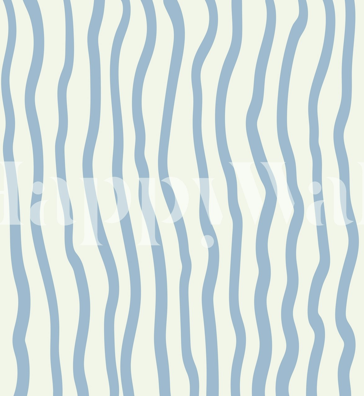 Wavy blue and cream pattern wallpaper