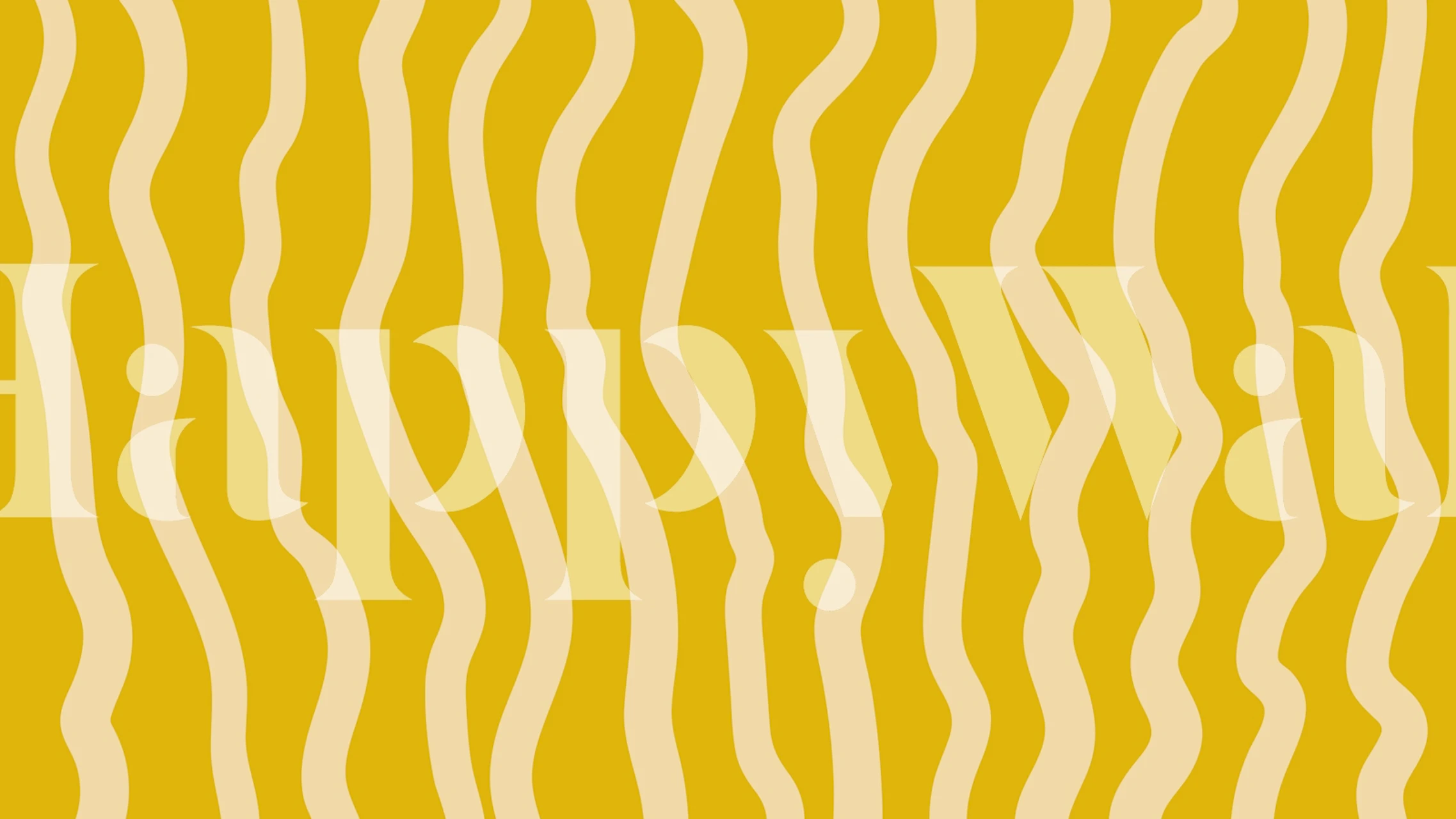 Modern wavy lines pattern in yellow and cream wallpaper