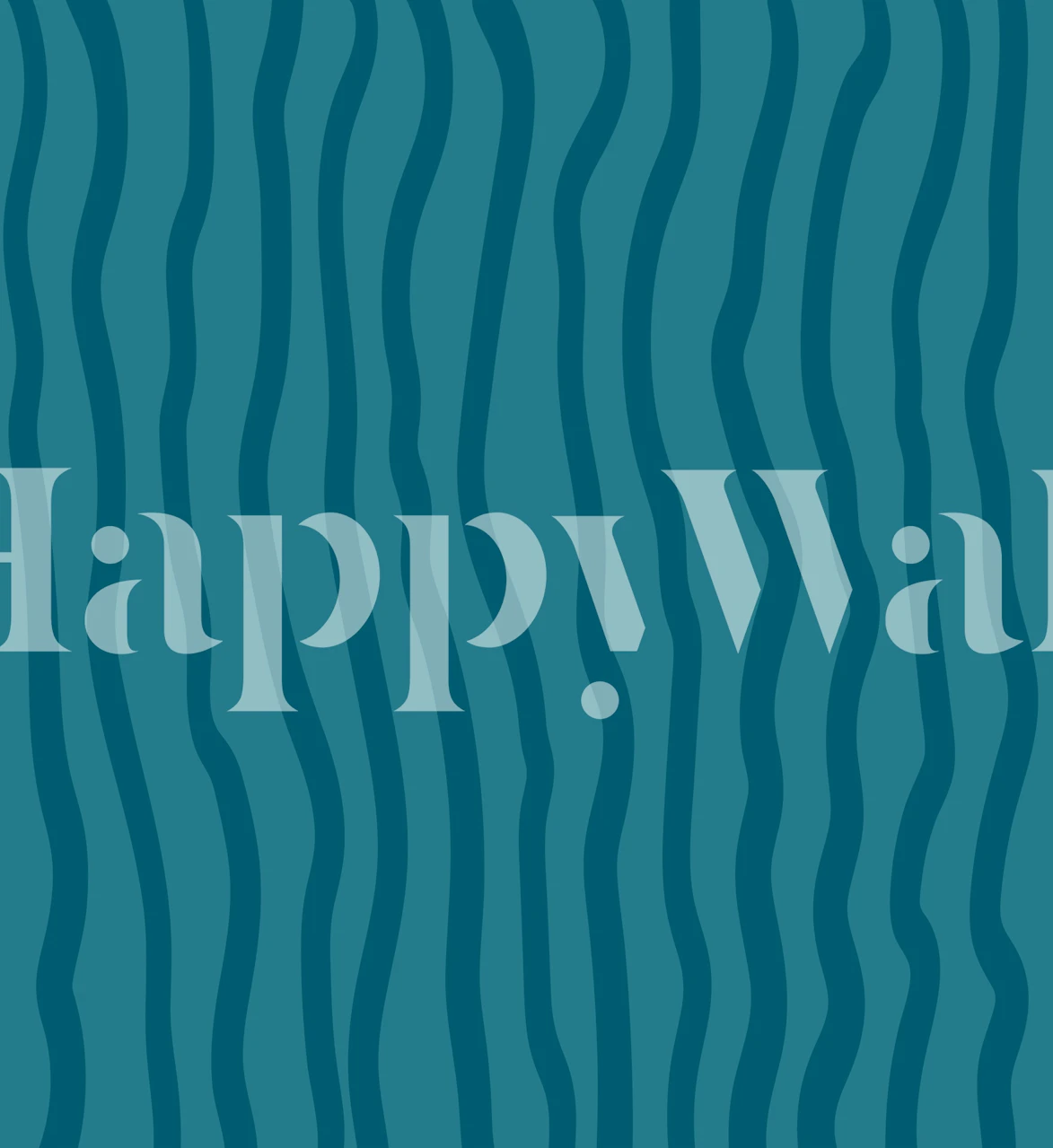 Swaying teal stripes wallpaper in a room