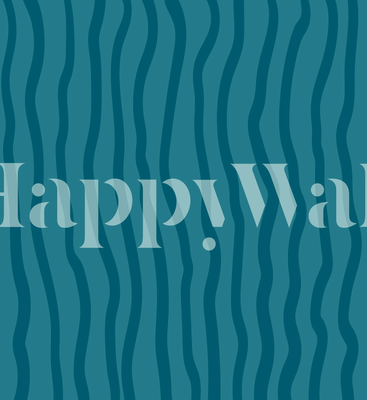 Swaying teal stripes wallpaper in a room