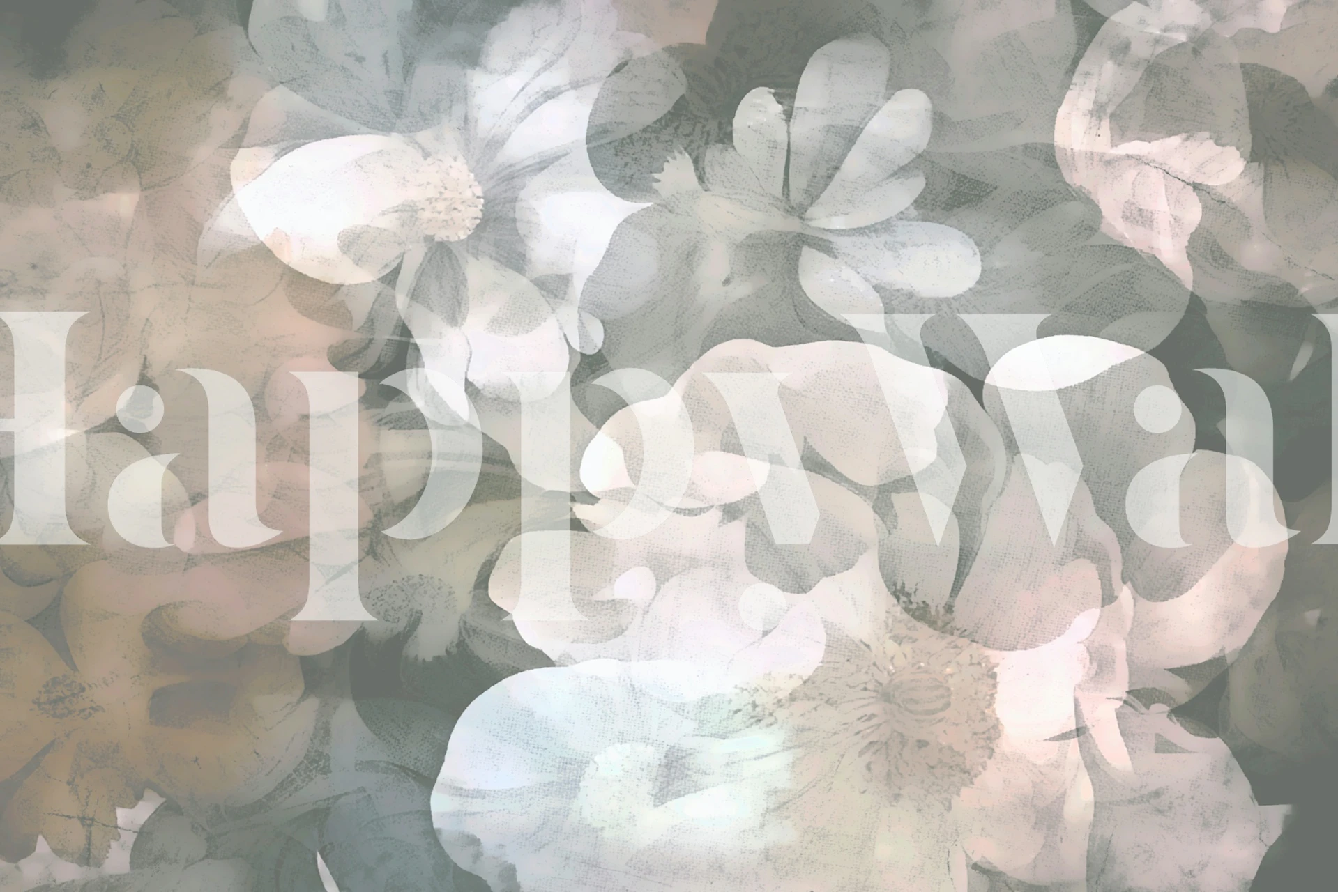 Misty Blossom Escape Tapete in einem Raum