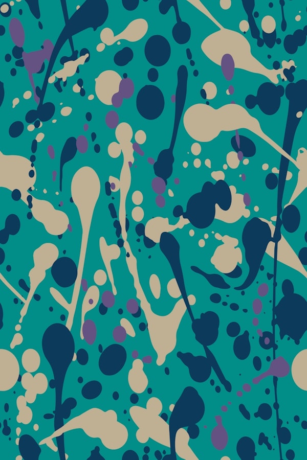 Splatter Mod Abstract Expressionism Turquoise