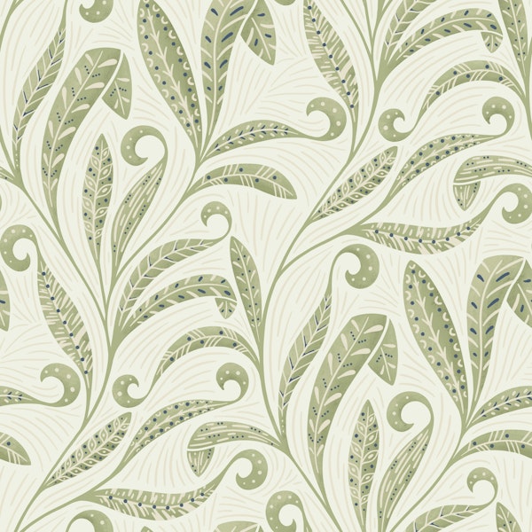 Calming flowing leaves in boho style