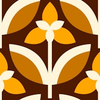 Autumn Floral Harmony Brown yellow behang
