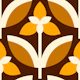 Autumn Floral Harmony Brown yellow