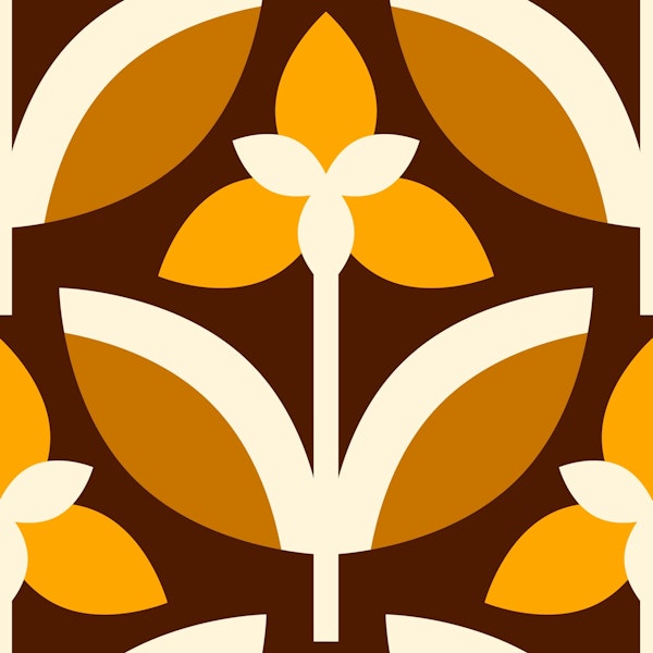 Autumn Floral Harmony Brown yellow