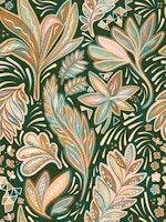 Tropical Bohemian Palm leaves - Earthy Green tapete