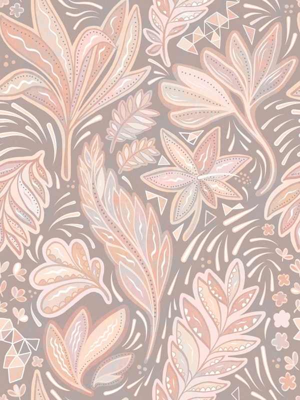 Boho Paisley Botanical Pastel Mocha Mousse